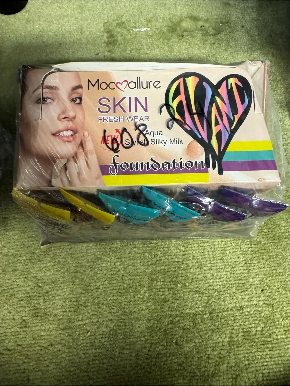 Skin Silky Milk Foundation - Assorted Shades with Yellow, Teal, Purple Caps